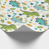 Schattigee Jurassic T Rex Dinosaurus Cadeaupapier (Hoek)
