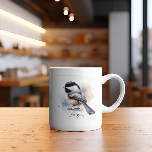 Schattigee Just Birding Black Pet Chickadee Coffee Koffiemok