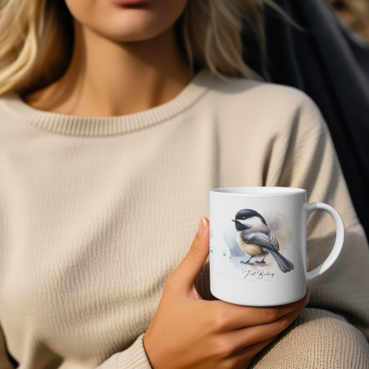 Schattigee Just Birding Black Pet Chickadee Coffee Koffiemok