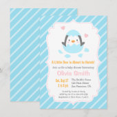 Schattigee Just Hatched Penguin Baby Shower Uitnod Kaart (Voorkant / Achterkant)