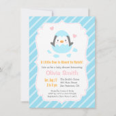 Schattigee Just Hatched Penguin Baby Shower Uitnod Kaart (Voorkant)