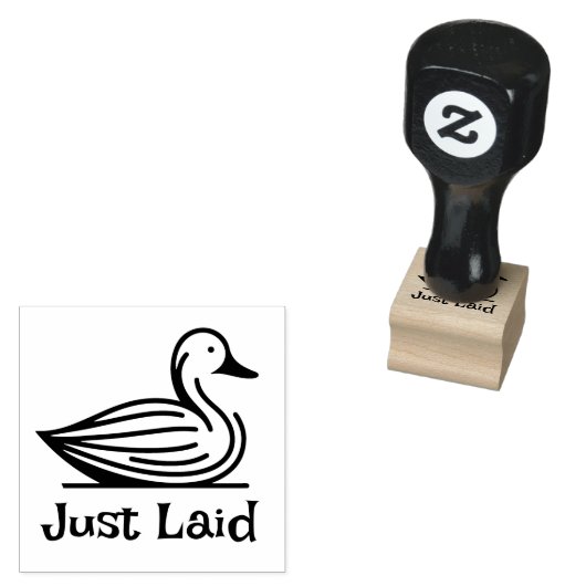 Schattigee "Just laid" mini eendeneierstempel Rubberstempel (Gestempeld)