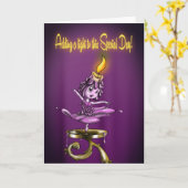 Schattigee kaars Paarse Verjaardag Kaart (Gele Bloem)