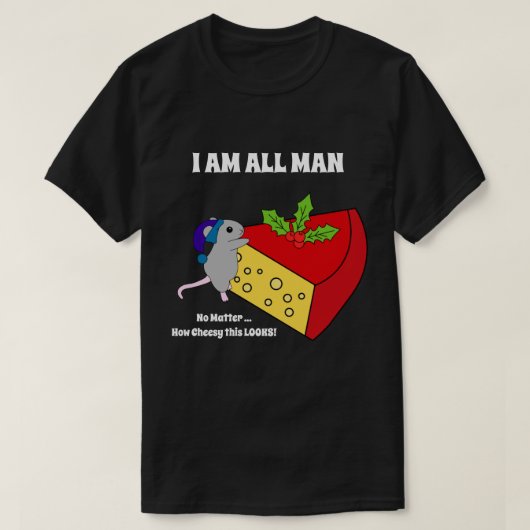 Schattigee Kaasmouse Humor Kerst Manly Funny T-shirt (Design voorkant)