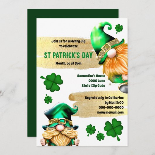 Schattigee kabouter kabouters goud groen fun moder kaart (Voorkant / Achterkant)