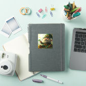 Schattigee kabouter leprechaun met klavertjes en k sticker (iPad Cover)