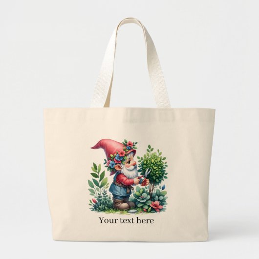 Schattigee kabouter tuinliefhebbers Groot Grote Tote Bag (Voorkant)
