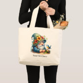 Schattigee kabouter tuinliefhebbers Groot Grote Tote Bag (Voorkant (product))