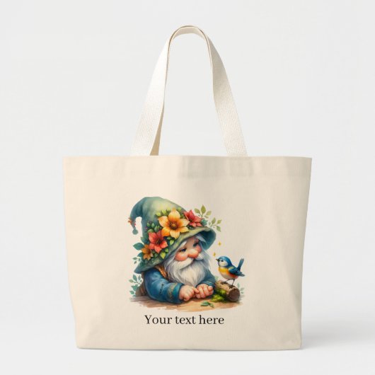Schattigee kabouter tuinliefhebbers Groot Grote Tote Bag (Voorkant)