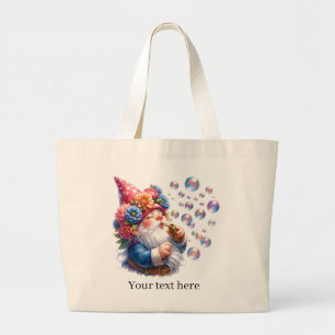 Schattigee kabouter tuinliefhebbers grote tote bag