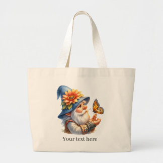 Schattigee kabouter tuinliefhebbers grote tote bag