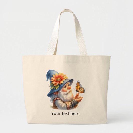 Schattigee kabouter tuinliefhebbers grote tote bag (Voorkant)