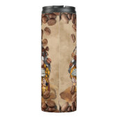 Schattigee kabouters genieten van koffie rustieke thermosbeker (Achterkant)