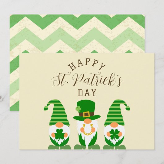 Schattigee kabouters Green Happy St Patrick’s Day  Feestdagenkaart (Voorkant / Achterkant)