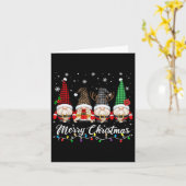 Schattigee kabouters Merry Christmas Light Gnome F Kaart (Gele Bloem)