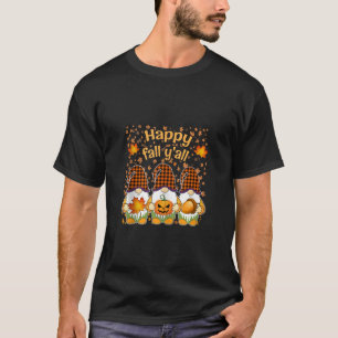 Schattigee kabouters pompoen herfstboom herfstblad t-shirt