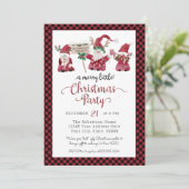 Schattigee kabouters rendier Merry Little Christma Feestdagenkaart (Staand voorkant)