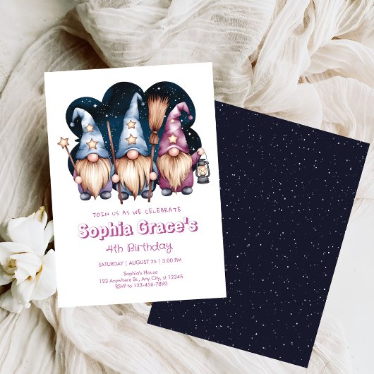 Schattigee kabouters vrienden in middernacht kaart