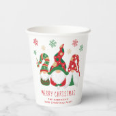 Schattigee kabouters vrolijk kerstfeest papieren bekers (Achterkant)