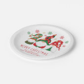 Schattigee kabouters vrolijk kerstfeest papieren bordje (Gekanteld)
