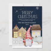 Schattigee kabouters Winter Sneeuw MerryChristmas  Feestdagenkaart (Voorkant)