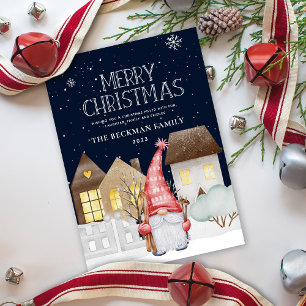 Schattigee kabouters Winter Sneeuw MerryChristmas  Feestdagenkaart