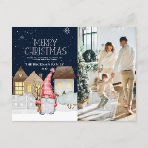 Schattigee kabouters winter sneeuw vrolijk kerstfe feestdagenkaart