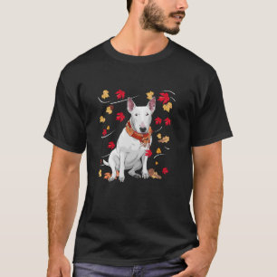 Schattigee kalkoen bull terrier hond esdoorn blad t-shirt