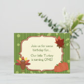 Schattigee kalkoen en pompoenen Thanksgiving 1e Ve Kaart (Staand voorkant)