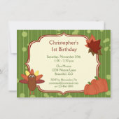 Schattigee kalkoen en pompoenen Thanksgiving 1e Ve Kaart (Achterkant)