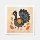 Schattigee kalkoen Happy Thanksgiving servetten (Voorkant)
