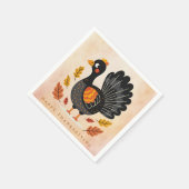 Schattigee kalkoen Happy Thanksgiving servetten (Hoek)