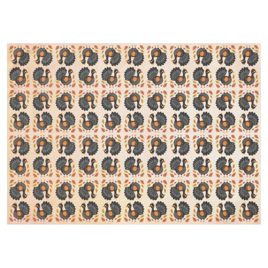 Schattigee kalkoen Happy Thanksgiving tafelkleed (Voorkant (Horizontaal))