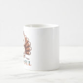 Schattigee kalkoen met behulp van naaimachine dank koffiemok (Center)