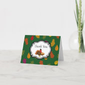 Schattigee kalkoen pompoen taart Thanksgiving | pe Bedankkaart (Voorkant)