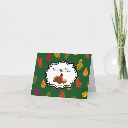 Schattigee kalkoen pompoen taart Thanksgiving | pe Bedankkaart (Voorkant)