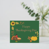 Schattigee kalkoen pompoen taart Thanksgiving | pe Briefkaart (Staand voorkant)