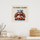 Schattigee kalkoen Seizoen Thanksgiving aanpasbaar Poster (Keuken)