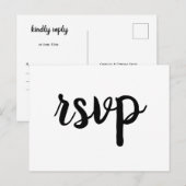 Schattigee kalligrafie bruiloft RSVP briefkaarten (Voorkant / Achterkant)