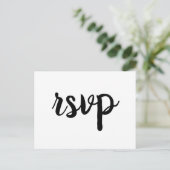 Schattigee kalligrafie bruiloft RSVP briefkaarten (Staand voorkant)