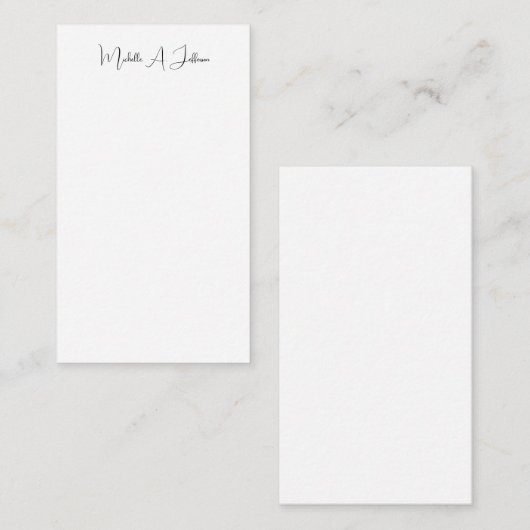 Schattigee kalligrafie Creative Trendy Custom Name Informatiekaartje (Voorkant / Achterkant)