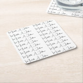 Schattigee kalligrafie Creative Trendy Custom Name Kartonnen Onderzetters (Schuin)