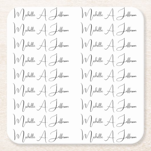 Schattigee kalligrafie Creative Trendy Custom Name Kartonnen Onderzetters (Voorkant)