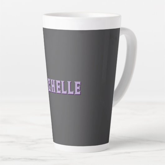 Schattigee kalligrafie Creative Trendy Custom Name Latte Mok (Rechterhoek)