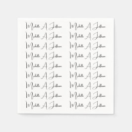 Schattigee kalligrafie Creative Trendy Custom Name Servet