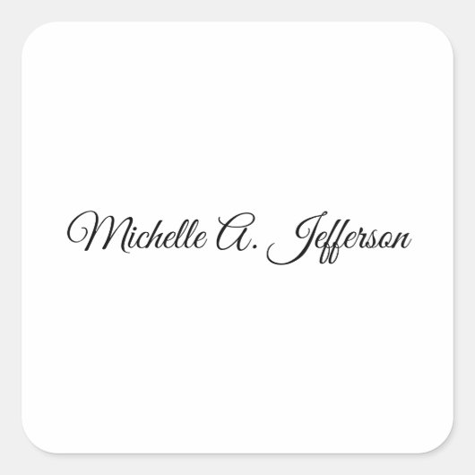 Schattigee kalligrafie Creative Trendy Custom Name Vierkante Sticker (Voorkant)