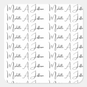 Schattigee kalligrafie Creative Trendy Custom Name Vierkante Sticker