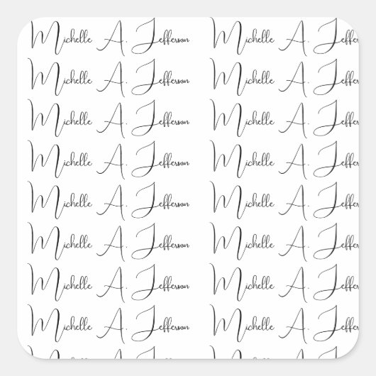 Schattigee kalligrafie Creative Trendy Custom Name Vierkante Sticker (Voorkant)