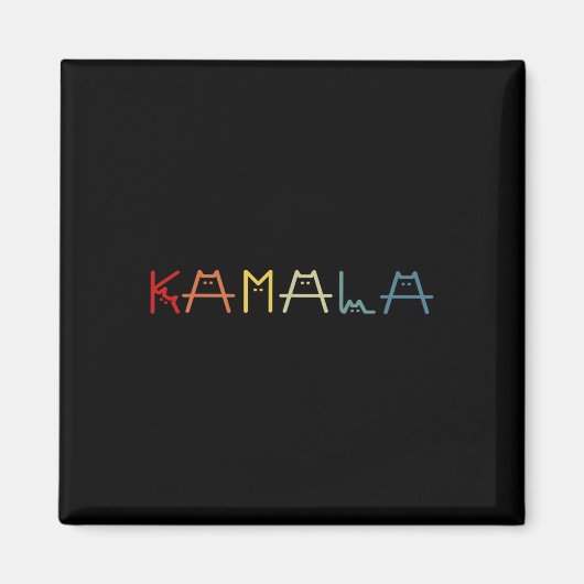 Schattigee Kamala Harris Cat belettering positief Magneet (Voorkant)