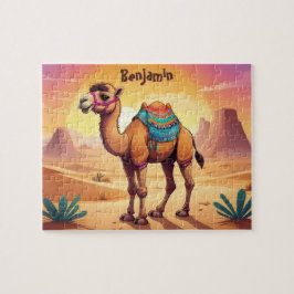 Schattigee kameel in woestijn gepersonaliseerd Kin Legpuzzel